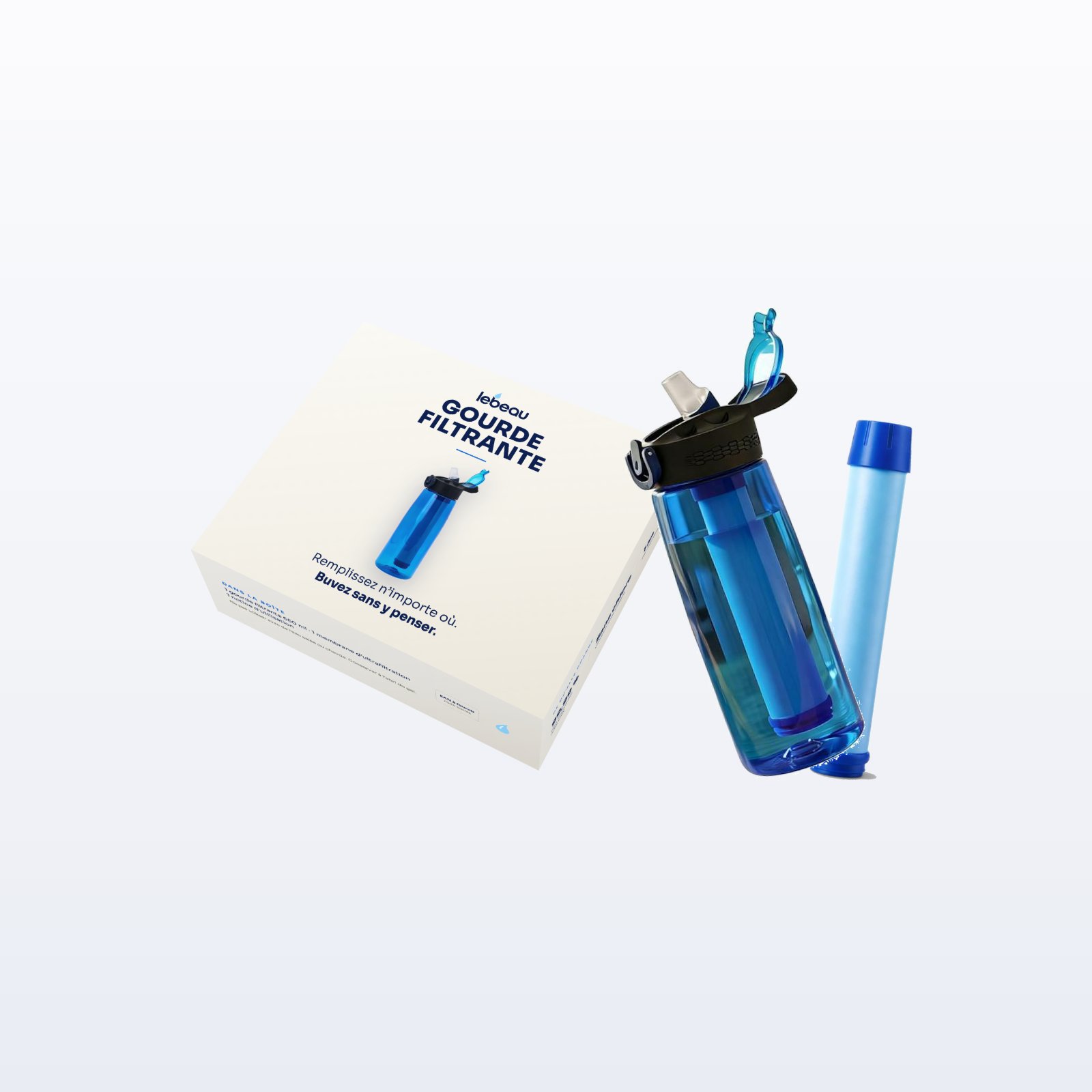 Coffret gourde filtrante Lebeau avec sa membrane de rechange